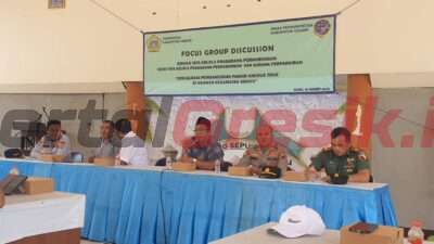 FGD Sosialisasi pembangunan parkir khusus dumptruk di Desa Ngawen Kecamatan Sidayu, Rabu (1/3/2023).