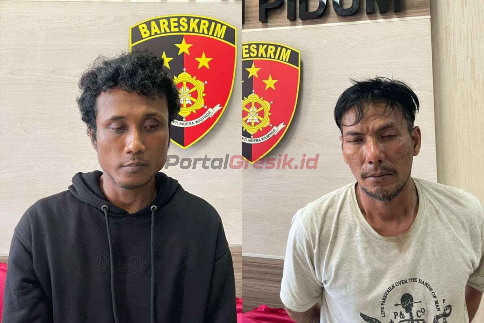 Dua maling motor di rumah kos wilayah Kecamatan Kebomas, SA (37 th) warga Tanah Merah, Kabupaten Bangkalan dan MA (31 th) warga Tanah Merah, Kabupaten Bangkalan.