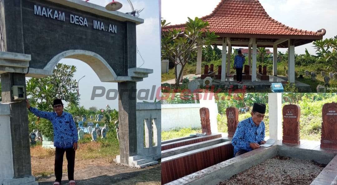 Kepala Desa Ima'an H. Abdul Rohim saat menunjukan 6 leluhur yang menjadi Cikal Bakal lahirnya Desa Ima'an yang akan dijadikan wisata religi, Minggu (21/5/2023).