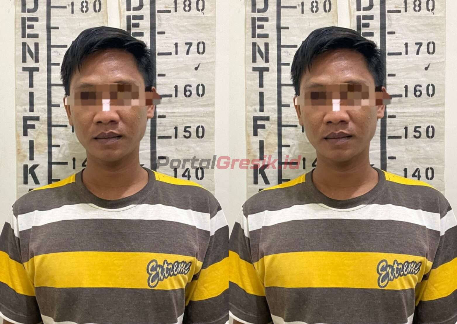 Tersangka JP (31th) warga Kecamatan Cerme saat diamankan Unit Perlindungan Perempuan dan Anak (PPA) Satreskrim Polres Gersik.