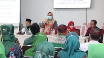Wakil Bupati Gresik Aminatun Habibah saat menghadiri In House Training Komunikasi Efektif Dan Pelayanan Prima RSI Nyai Ageng Pinatih Gresik