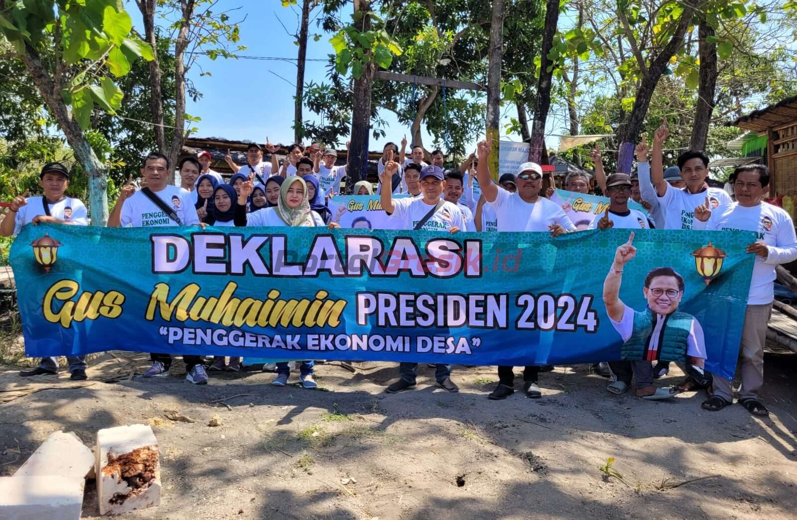 Deklarasi dukungan terhadap Gus Muhaimin sebagai calon presiden (Capres) 2024 berlangsung di wahana Agrowisata Telaga Pelemsewu, Kecamatan Menganti, Kabupaten Gresik, Minggu (29/7/2023).