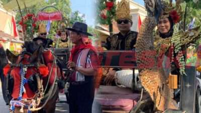 Karnaval peringati HUT ke 78 Republik Indonesia Desa Gedangan Kecamatan Sidayu, Sabtu (19/8/2023)