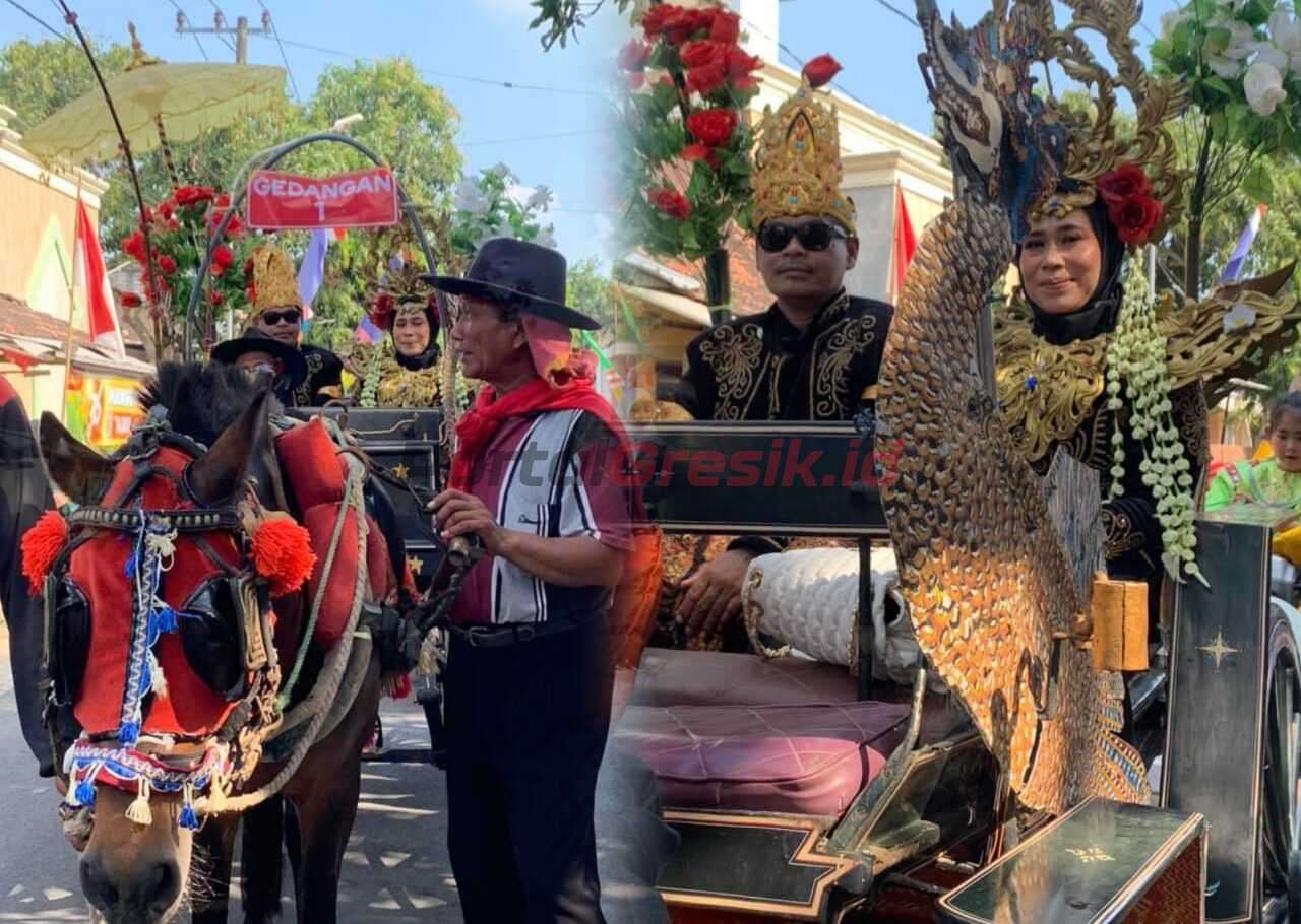 Karnaval peringati HUT ke 78 Republik Indonesia Desa Gedangan Kecamatan Sidayu, Sabtu (19/8/2023)