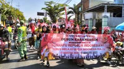 Karnaval Budaya Peringati HUT ke-78 RI di Desa Karangandong Gresik, Ribuan Peserta Ikut Andil Ambil Bagian