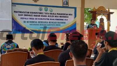 Bumdesma Bungah Mandir saat Terima Kunjungan Studi Tiru Kepala Desa se-Kabupaten OKU Sumatera Selatan, Selasa (24/10/2023).