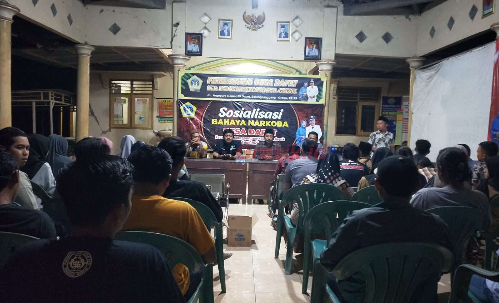 Gandeng BNN Gresik, Pemdes Dapet Sosialisasikan Bahaya Narkoba ke Warganya, Rabu (4/10/2023).