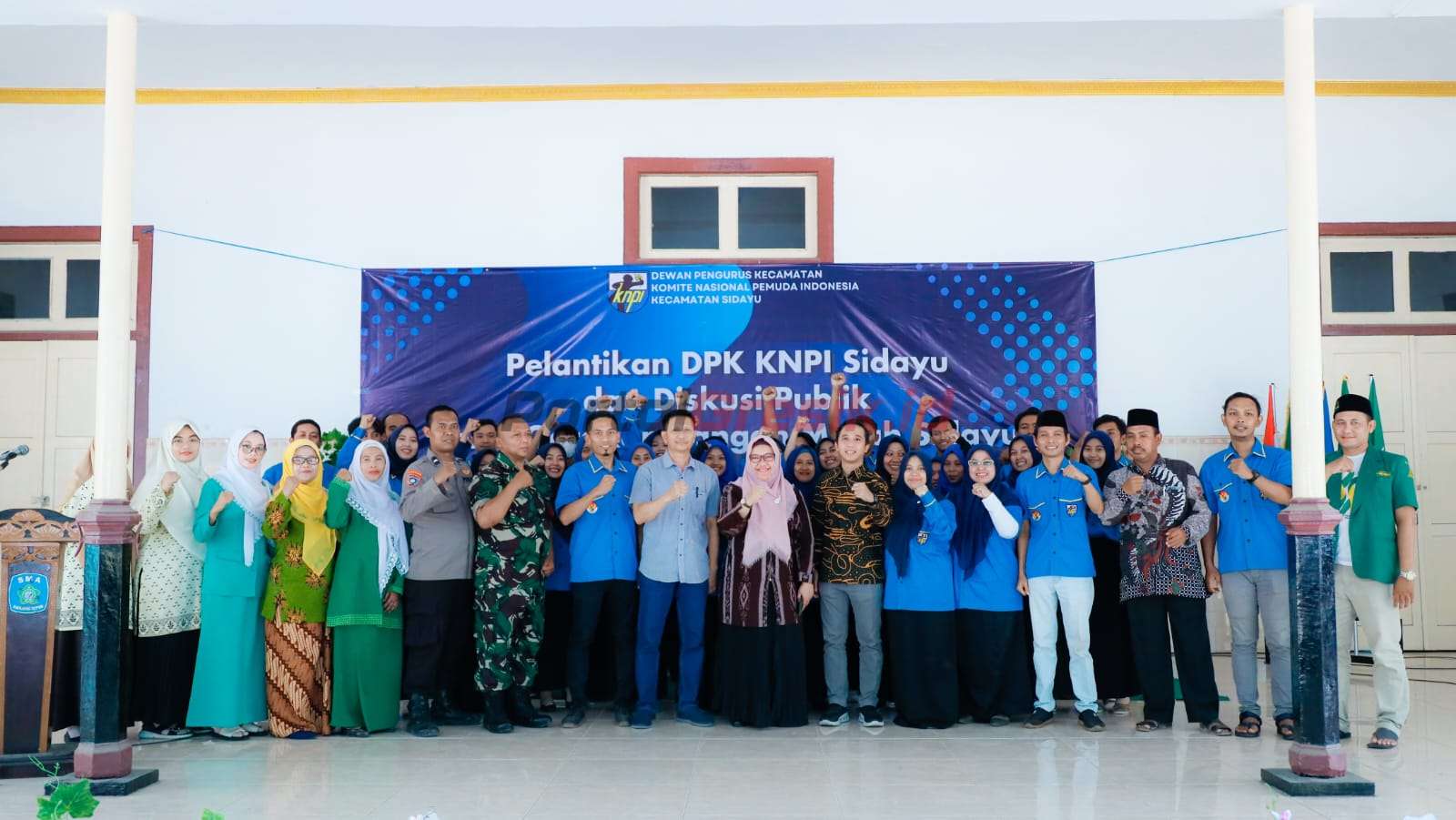 Dewan Pengurus Kecamatan Komite Nasional Pemuda Indonesia (DPK KNPI) Kecamatan Sidayu masa bakti 2023-2026, Minggu (26/11/2023).