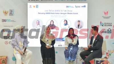 Ummi Salamah, pemilik usaha Akar Jawi, menjadi narasumber dalam talk show "Peluang UMKM Naik Kelas dengan Media Sosial" yang digelar dalam rangkaian Bazar UMKM untuk Indonesia di Gedung Sarinah, Jakarta, pada 28 Januari 2023.