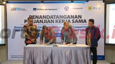 Dorong Percepatan Penurunan Emisi Karbon, Freeport Indonesia Bersama PLN Teken Perjanjian Sertifikat Energi Terbarukan
