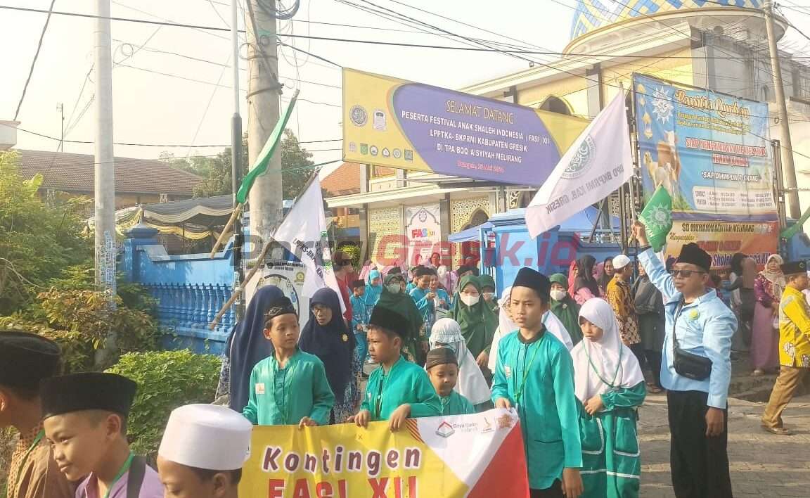 Festival Anak Sholeh Indonesia (FASI) XII tingkat Kabupaten di Taman Pendidikan Al-Qur'an (TPQ) Bustanul Qiroatil Qur'an (BQQ) Melirang Bungah, Kamis (23/5/2024).