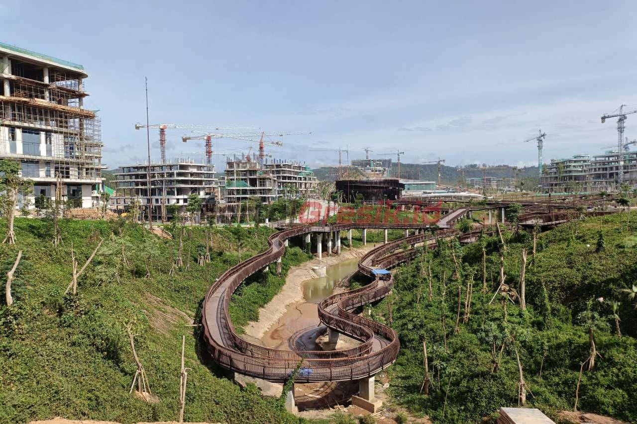 Kawasan Inti Pusat Pemerintahan (KIPP) di Ibu Kota Nusantara (IKN) yang juga dibangun menggunakan pasokan green cement dari SIG
