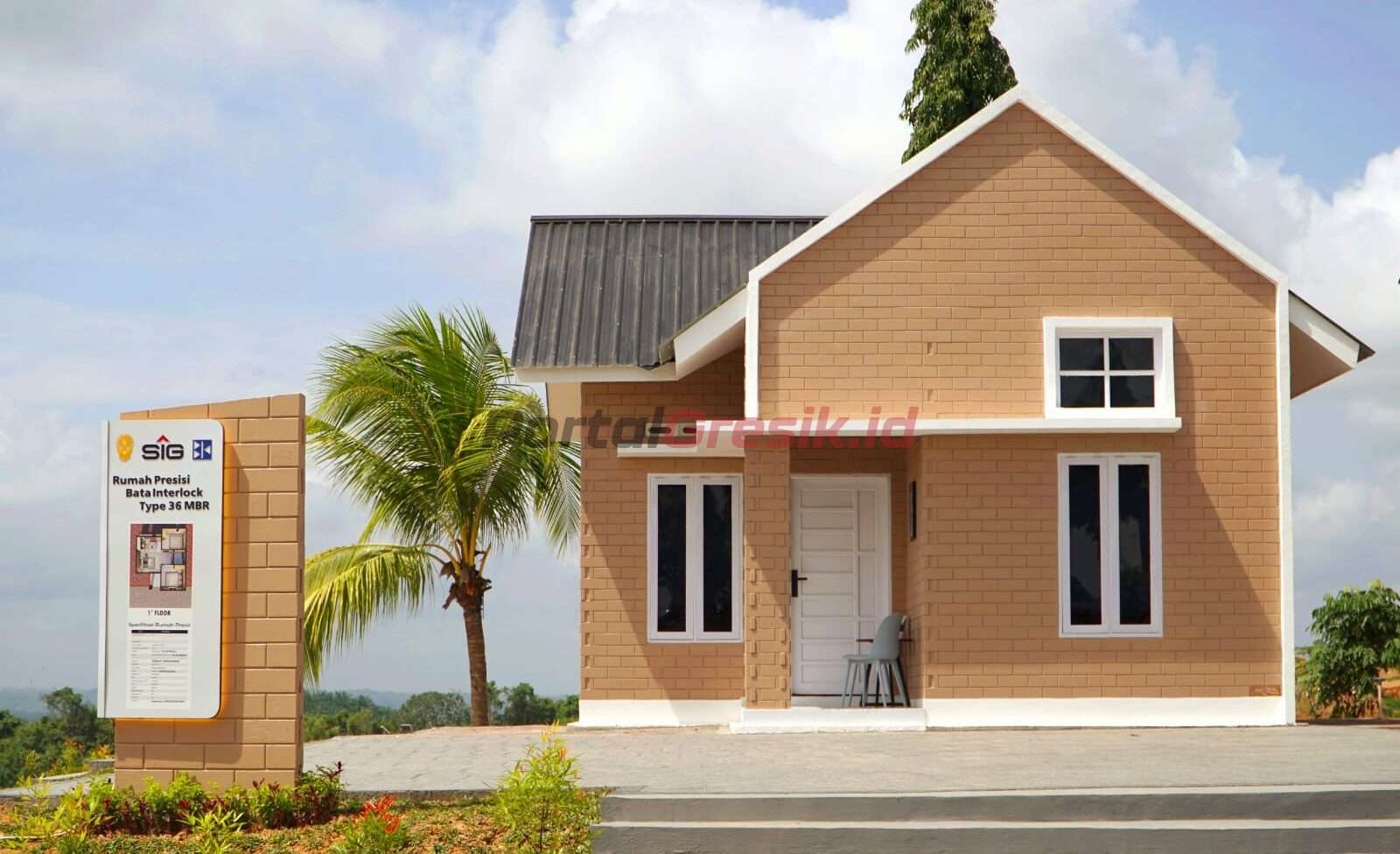 Rumah contoh MBR T36 pada instalasi Bangunan Contoh Teknologi SIG di IKN