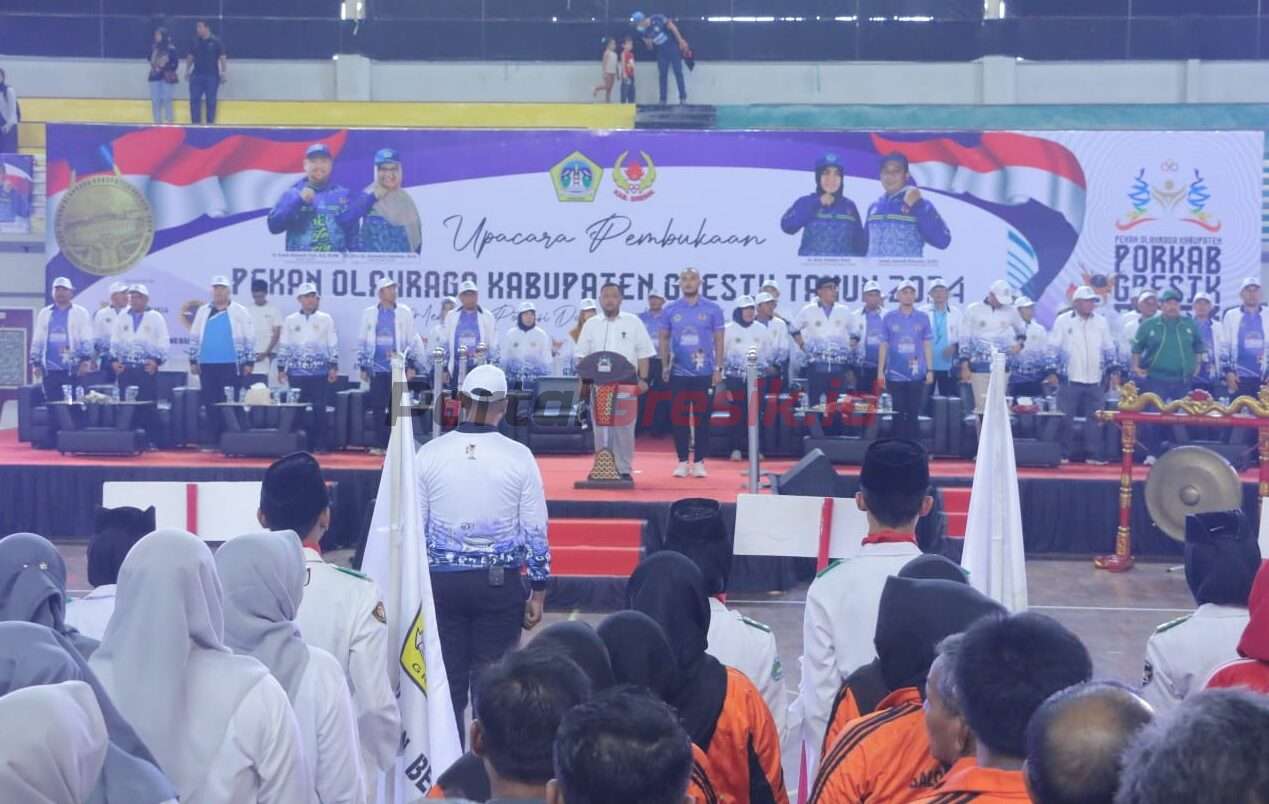 Pembukaan Porkab Gresik 2024 di Gedung Wahana Ekspresi Poesponegoro (WEP), Sabtu (10/08/2024).