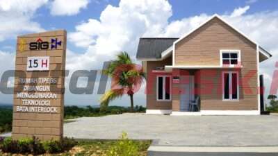 Hunian tapak ramah lingkungan MBR tipe 36 yang dibangun di IKN menggunakan solusi bata interlock dari semen hijau SIG yang ramah lingkungan.