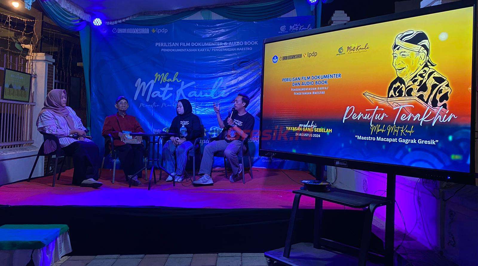 Rilis Film Dokumenter dan Audio Book Mat Kauli yang seorang Maestro Macapat Gagrag Gresik