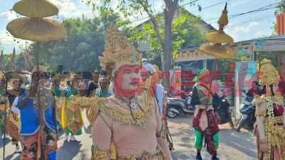 Karnaval Budaya peringati HUT RI ke 79, yang digelar oleh Pemerintah Desa Balongpanggang, Kecamatan Balongpanggang