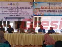 Gandeng Polsek dan BNNK, Pemdes Kandangan Sosialisasi Bahaya Judol dan Narkoba