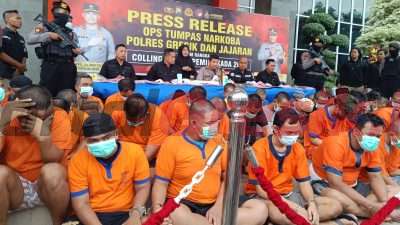 Selama 12 Hari, Satresnarkoba Polres Gresik Berhasil Amankan 39 Tersangka Pengedar Narkoba