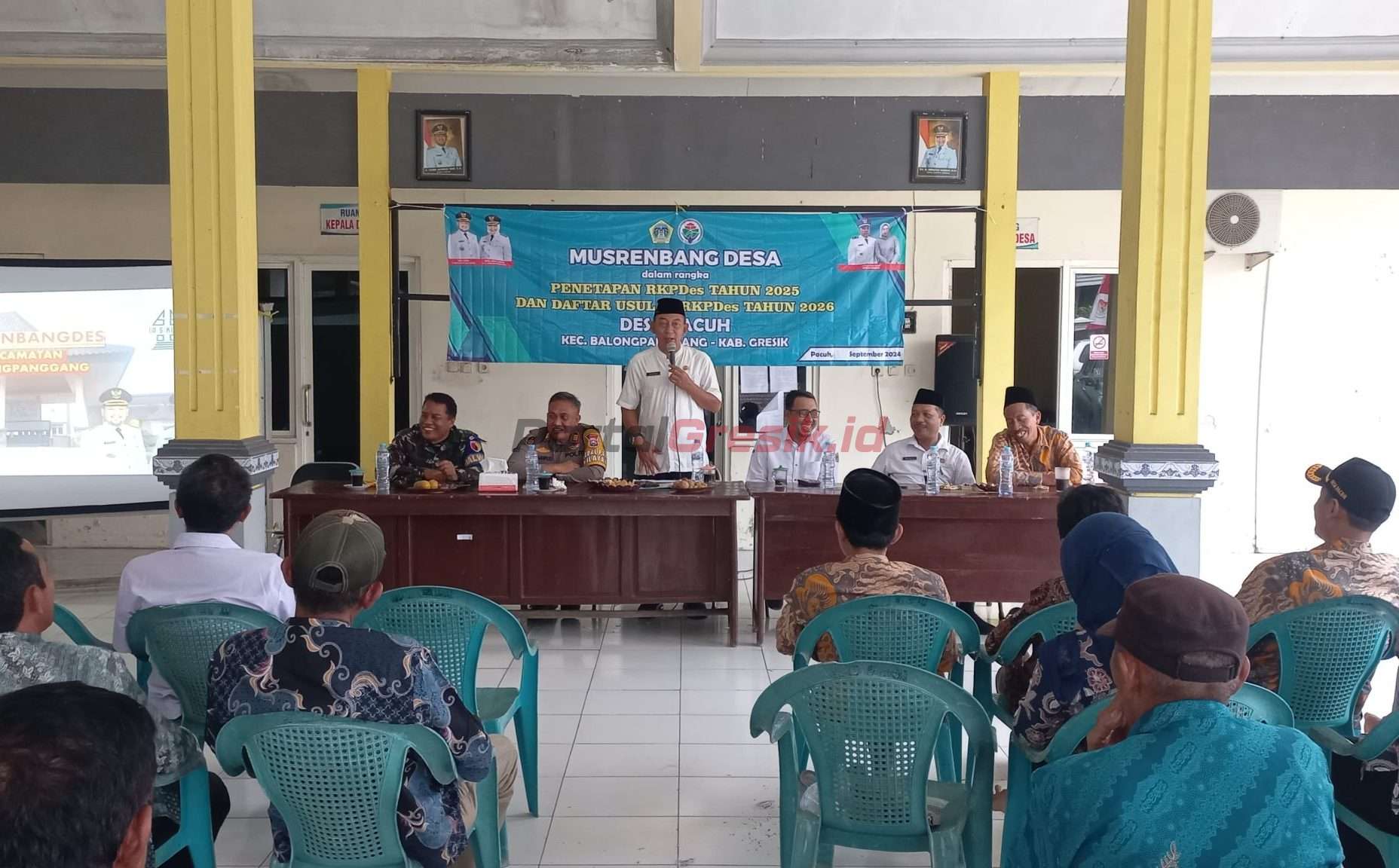 Musdes RKPDes yang digelar di Pendopo Kantor Balai Desa Pacuh Kecamatan Balongpanggang Kabupaten Gresik, Rabu (25/9/2024)