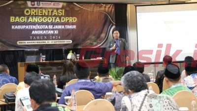 50 orang anggota DPRD Kabupaten Gresik, saat mengikuti orientasi dan pendalaman tugas anggota dewan di Hotel Savana Kota Malang, 24-27 September 2024.