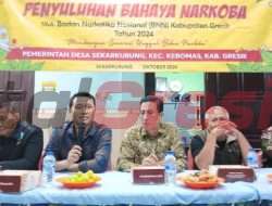 Antisipasi Masuknya Pengaruh Narkoba, Bekerjasama Dengan BNN Gresik Pemerintah Desa Sekarkurung Gelar Sosialisasi Bahaya Narkoba
