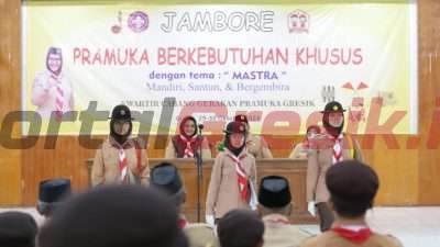 Bupati Gresik Aminatun Habibah membuka kegiatan Pramuka Berkebutuhan Khusus (PBK)