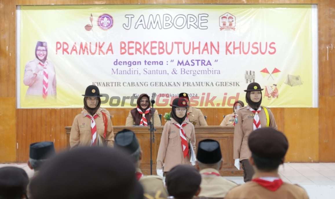 Bupati Gresik Aminatun Habibah membuka kegiatan Pramuka Berkebutuhan Khusus (PBK)