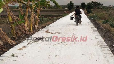 Pembangunan Jalan Usaha Tani di Desa Pegundan Gresik.
