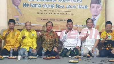 Datangi Posko Pemenangan Yani-Alif, Ketua DPD Golkar Jatim Targedkan Kemenangan 95 persen Sesuai Survei Internal Partai