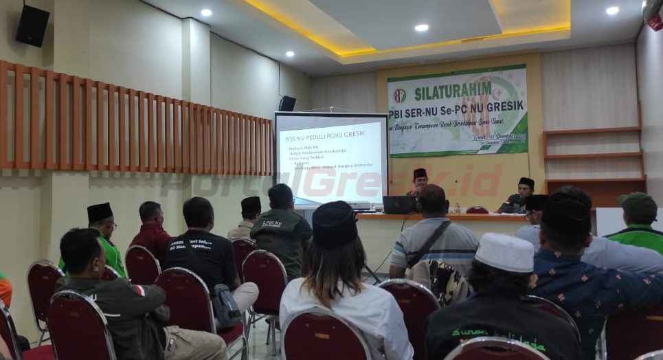 silaturahim bersama relawan NU Se Kabupaten Gresik di Kantor PCNU Kabupaten Gresik, Minggu (22/12/2024).