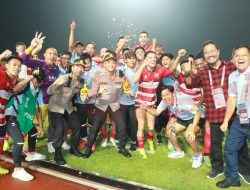 Digelar di Gejos Gresik, Polres Gresik Kawal Pertandingan Leg Kedua AFC Challenge Cup Antara Madura United vs Tainan