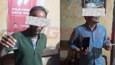 Bersama barang bukti Seorang oknum kepala desa (kades) di Pulau Bawean, Kabupaten Gresik, tertangkap tangan tengah berpesta sabu.