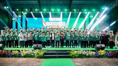 Inaugurasi Pimpinan Cabang GP Ansor Gresik Masa Khidmat 2024–2029 yang digelar di Kantor Bupati Gresik, Minggu (22/6/2025),