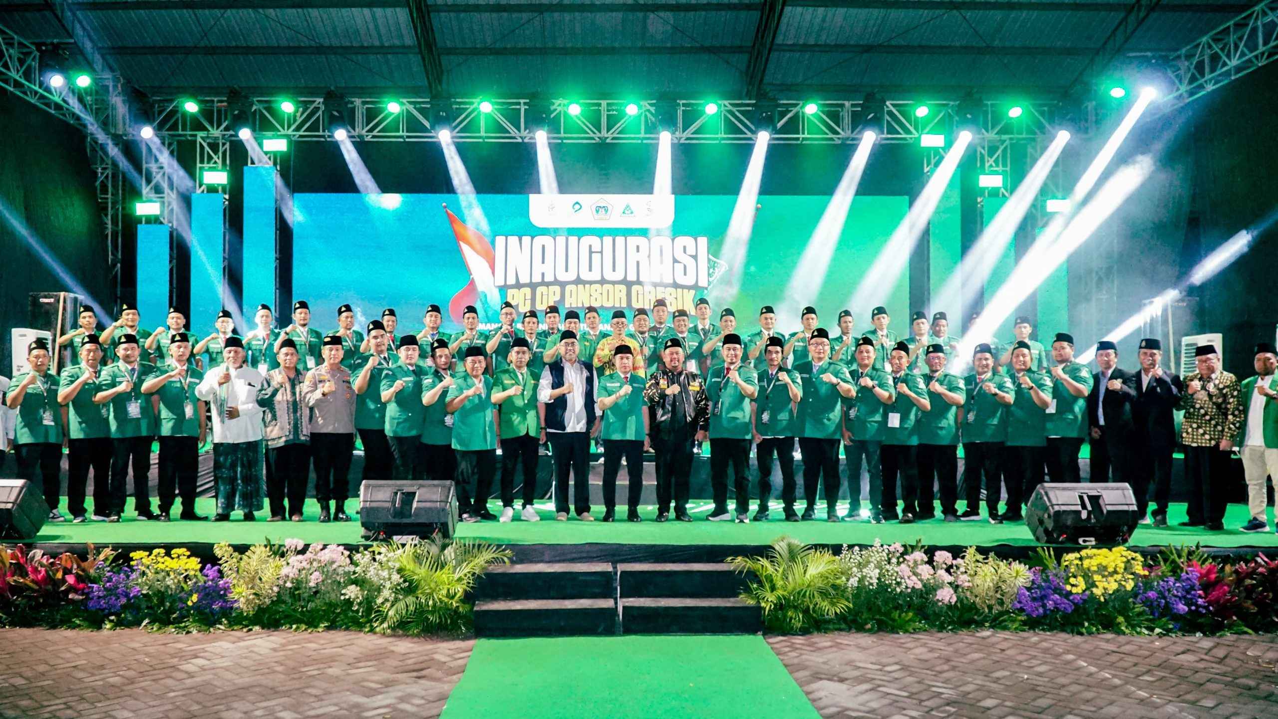 Inaugurasi Pimpinan Cabang GP Ansor Gresik Masa Khidmat 2024–2029 yang digelar di Kantor Bupati Gresik, Minggu (22/6/2025),