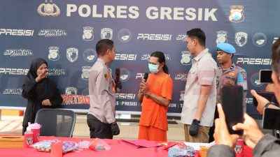 Konfrensi Pers pengungkapan kasus kekerasan seksual yang dilakukan oleh seorang ayah tiri terhadap anak sambungnya sendiri