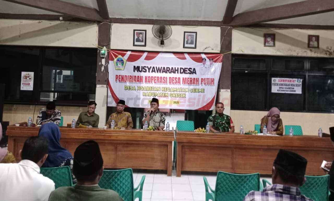 Musdes pembentukan Koperasi Merah Putih Pemerintah Desa (Pemdes) Ngabetan.