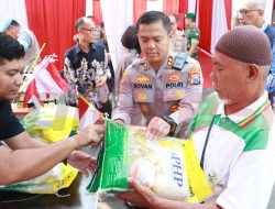Polres Gresik Gelar Gerakan Pangan Murah, Sediakan Beras Rp11.500/Kg Sambut HUT ke-80 RI