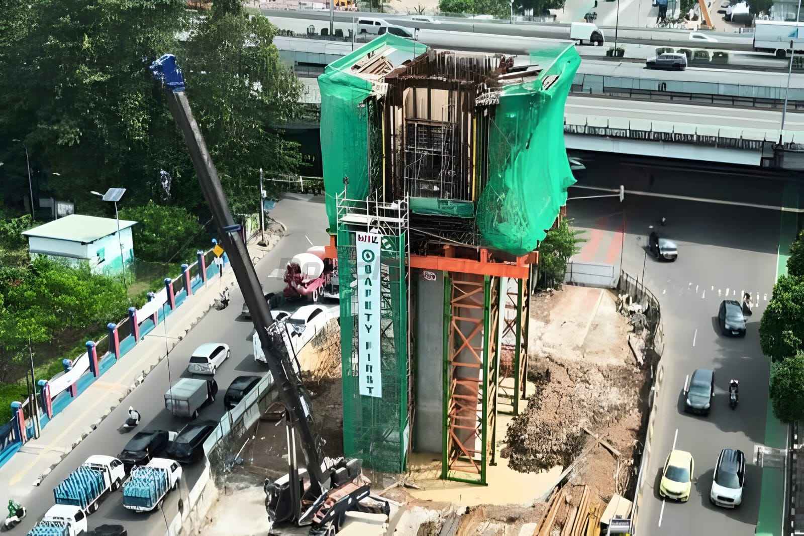 Pile cap atau plat beton yang juga menggunakan produk SIG, yang berfungsi menghubungkan fondasi dengan sejumlah tiang pancang sebagai penahan jalur LRT Fase 1B rute Velodrome – Manggarai.