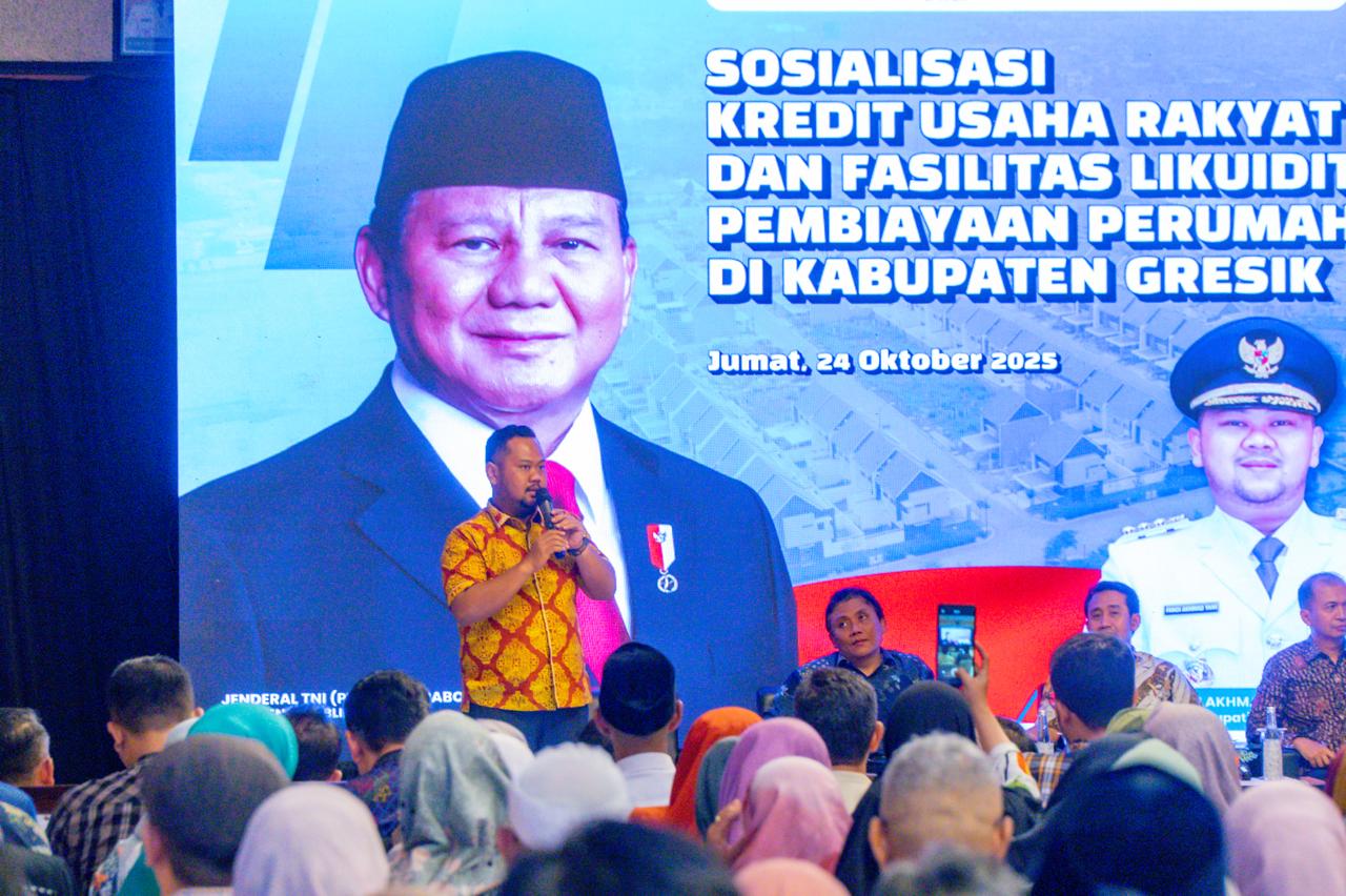 kegiatan Sosialisasi Kredit Usaha Rakyat (KUR) dan Fasilitas Likuiditas Pembiayaan Perumahan (FLPP) yang digelar di Ruang Mandala Bhakti Praja, Kantor Bupati Gresik, Jumat (24/10).