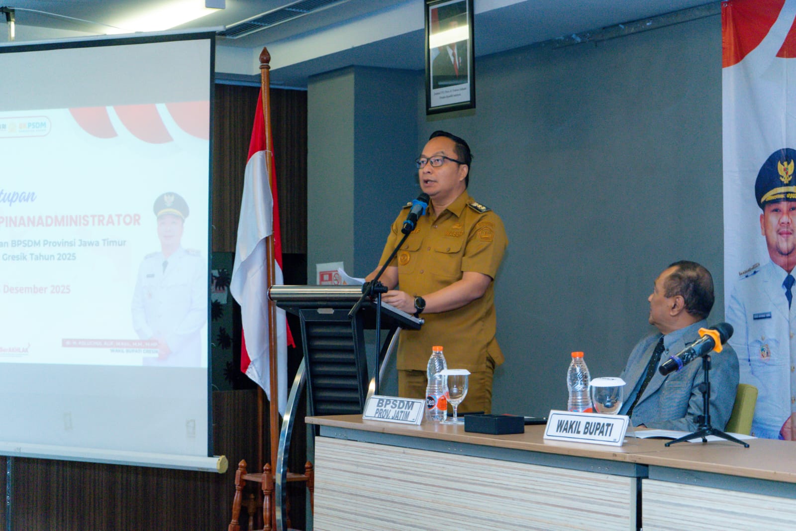 Wakil Bupati Gresik, Asluchul Alif, saat menghadiri pelatihan pejabat administrator Pemkab Gresik.