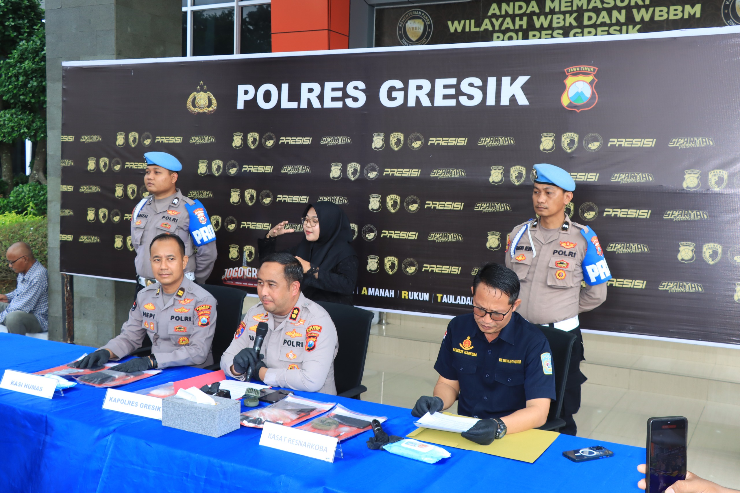Polres Gresik Bongkar Jaringan Sabu Gresik–Surabaya, Empat Tersangka Ditangkap