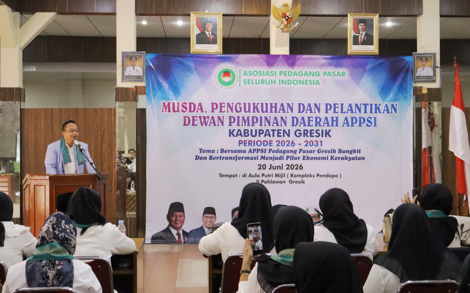 Pengurus APPSI Gresik 2026-2031 Dilantik, Wabup Alif Tekankan Sinergi dan Kesejahteraan Pedagang