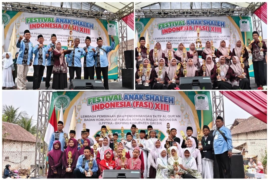 Diikuti 620 Santri, FASI XIII BKPRMI Gresik, TPQ Nurussalam Serah Raih Juara Umum